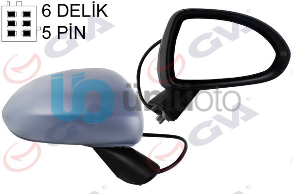 DIŞ DİKİZ AYNASI SAĞ CORSA D 06 ELEKTRİKLİ ISITMALI ASTARLI KONVEKS 5 FİŞ VM-96