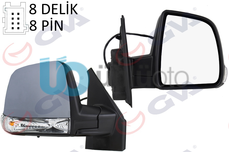 DIŞ DİKİZ AYNASI SAĞ DOBLO 11 ELEKTRİKLİ SİNYALLİ ASTARLI TEK CAM SENSÖRLÜ KONV