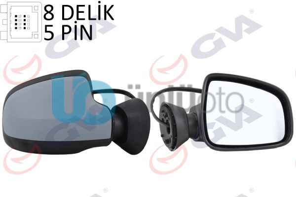 DIŞ DİKİZ AYNASI SAĞ DUSTER 11 ELEKTRİKLİ ISITMALI ASTARLI KONVEKS 5 FİŞ VM-680