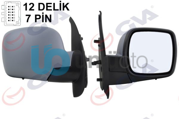 DIŞ DİKİZ AYNASI SAĞ KANGOO 08 ELEKTRİKLİ ISITMALI ASTARLI SENSÖRLÜ KONVEKS VM-
