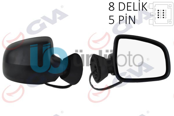 DIŞ DİKİZ AYNASI SAĞ LOGAN SW-MCV 08 ELEKTRİKLİ ISITMALI KONVEKS 5 FİŞ VM-6801E