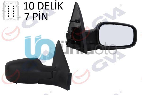 DIŞ DİKİZ AYNASI SAĞ MEGANE 02 ELEKTRİKLİ ISITMALI SENSÖRLÜ SİYAH KAPAK KONVEKS
