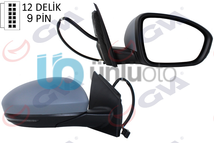 DIŞ DİKİZ AYNASI SAĞ MEGANE 15 ELEKTRİKLİ ISITMALI SİNYALLİ SENSÖRLÜ ASTARLI KO