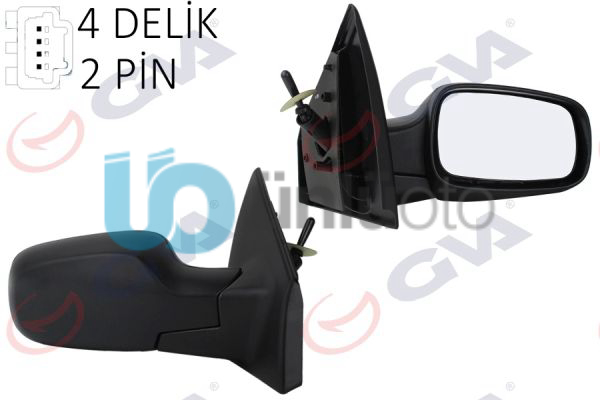 DIŞ DİKİZ AYNASI SAĞ RENAULT CLIO III 05 MEKANİK SENSÖRLÜ KONVEKS 2 FİŞ VM-6136