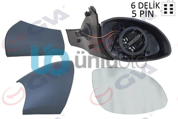 DIŞ DİKİZ AYNASI SAĞ VECTRA B 96 ELEKTRİKLİ ISITMALI KONVEKS 5 FİŞ VM-166EHR 14
