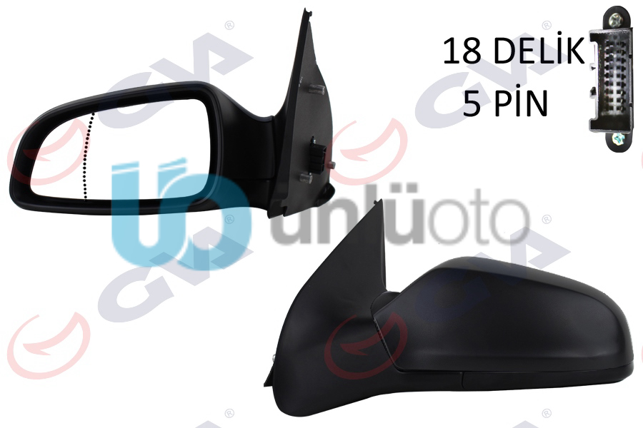 DIŞ DİKİZ AYNASI SOL ASTRA H 04 ELEKTRİKLİ ISITMALI ASFERİK 5 FİŞ VM-968EHAL