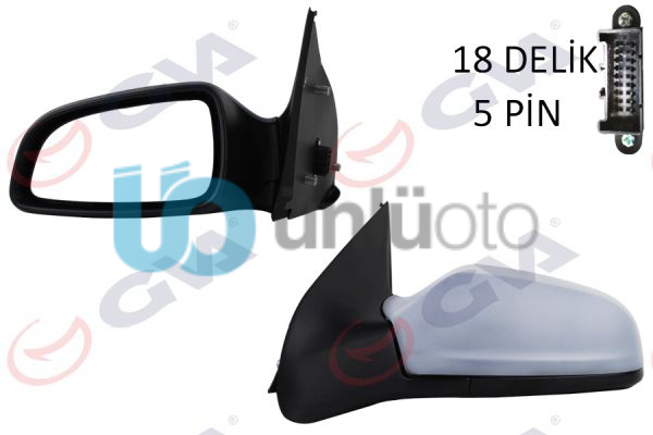 DIŞ DİKİZ AYNASI SOL ASTRA H 04 ELEKTRİKLİ ISITMALI ASTARLI ASFERİK 5 FİŞ VM-96