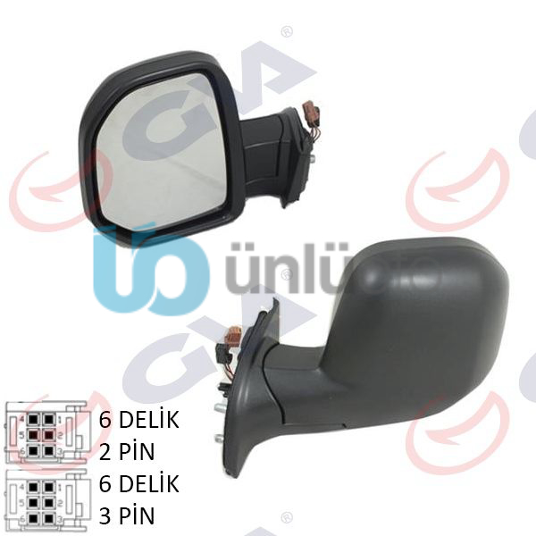 DIŞ DİKİZ AYNASI SOL BERLINGO-PARTNER 08 ELEKTRİKLİ ISITMALI SENSÖRLÜ KONVEKS V