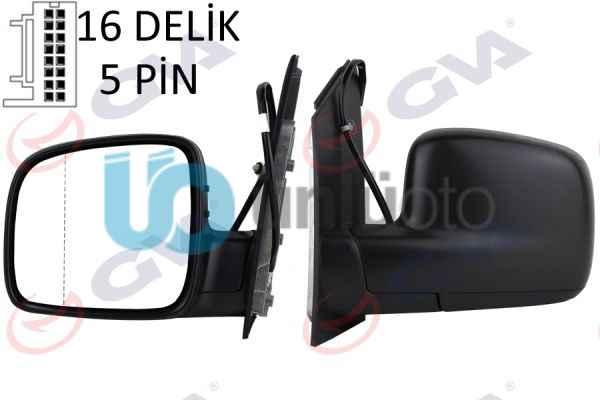 DIŞ DİKİZ AYNASI SOL CADDY 04 ELEKTRİKLİ ISITMALI ASFERİK 5 FİŞ VM-375EHAL