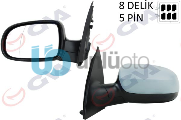 DIŞ DİKİZ AYNASI SOL CORSA C 01 ELEKTRİKLİ ISITMALI ASTARLI ASFERİK 5 FİŞ VM-20