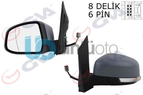DIŞ DİKİZ AYNASI SOL FORD FOCUS 08 ELEKTRİKLİ-ISITMALI-SİNYALLİ-ASTARLI-ASFERİK