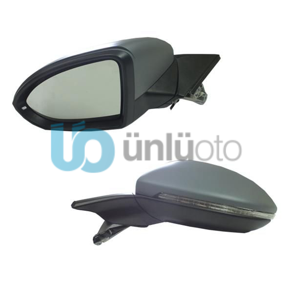 DIŞ DİKİZ AYNASI SOL GOLF 7 13 ELEKTRİKLİ ISITMALI SİNYALLİ ASTARLI SİYAH ASFER