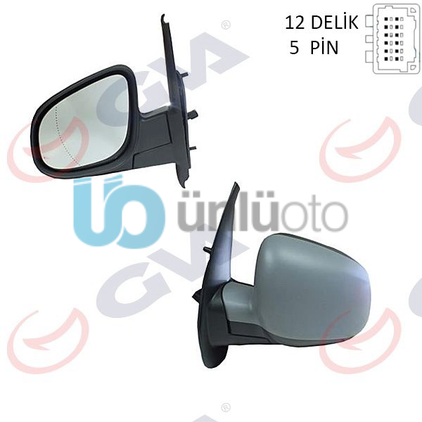 DIŞ DİKİZ AYNASI SOL KANGOO-CITAN 13 ELEKTRİKLİ ISITMALI ASTARLI ASFERİK 5 FİŞ