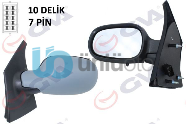 DIŞ DİKİZ AYNASI SOL MEGANE SCENIC 97 ELEKTRİKLİ ISITMALI ASTARLI ASFERİK 5 FİŞ