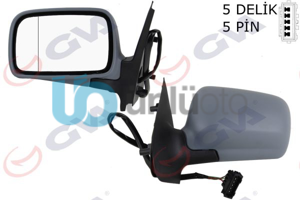 DIŞ DİKİZ AYNASI SOL POLO CLASIC 96 ELEKTRİKLİ ISITMALI ASTARLI ASFERİK 5 FİŞ V
