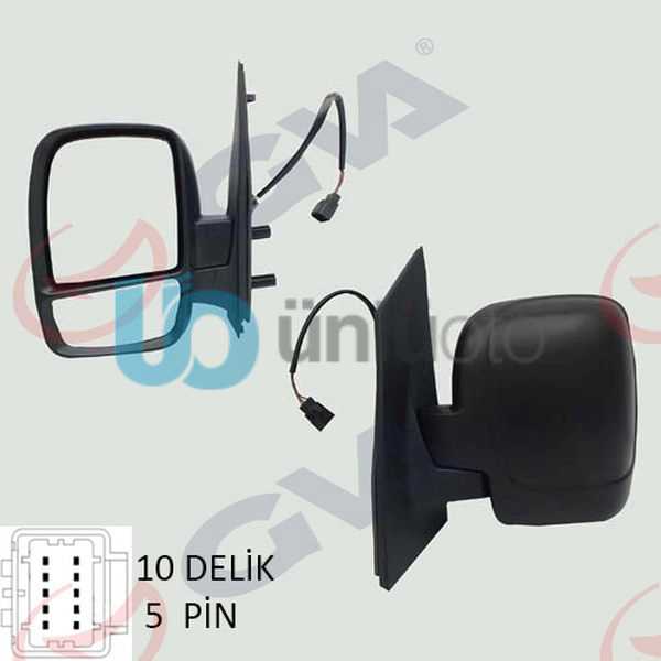 DIŞ DİKİZ AYNASI SOL SCUDO-EXPERT 07 ELEKTRİKLİ ISITMALI KONVEKS 5 FİŞ VM-6116E