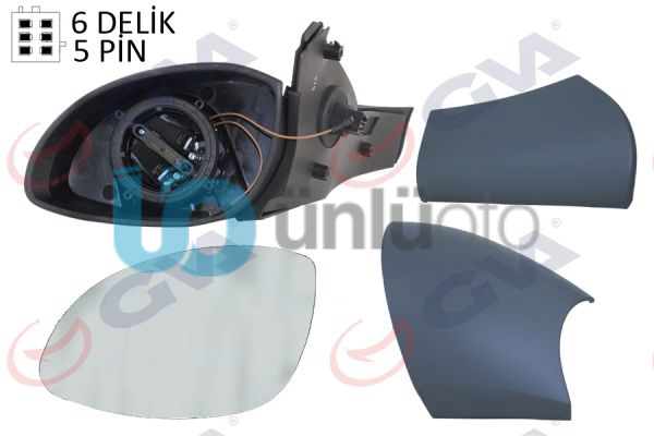 DIŞ DİKİZ AYNASI SOL VECTRA B 96 ELEKTRİKLİ ISITMALI KONVEKS 5 FİŞ VM-166EHL 14