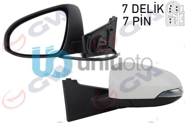 DIŞ DİKİZ AYNASI SOL ELEKTRİKLİ ISITMALI SİNYALLİ ASTARLI DIŞ BÜKEY TOYOTA YARIS