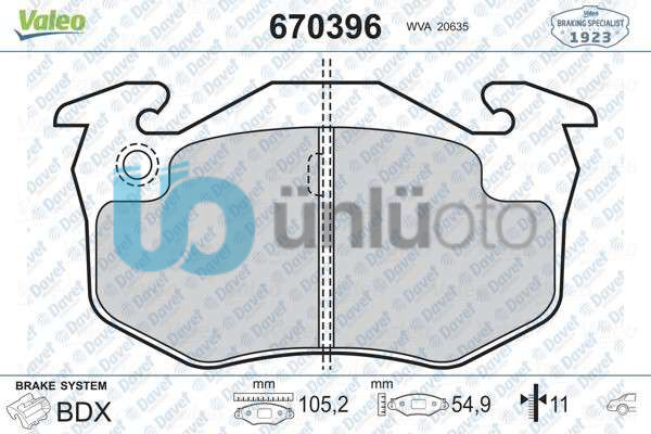 ARKA FREN BALATASI CLIO III MEGANE 2,0 16V P306 1,8 16V