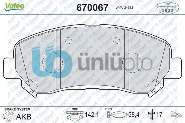 ON FREN BALATASI NISSAN QASHQAI 1,6/2,0/2,0 4x4 1,5DCI 02/07-