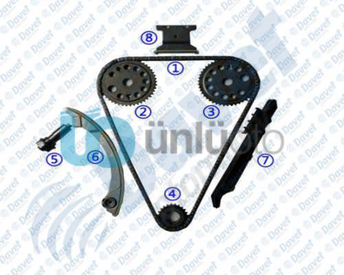 EKSANTRIK ZINCIR SETI 8 PARCA VECTRA C 2.0 16V TURBO Z20NET