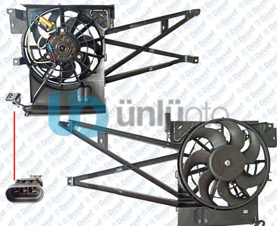FAN MOTORU DAVLUMBAZLI KLIMALI KOMPLE VECTRA B 95-03 1.6 TEKLI FAN