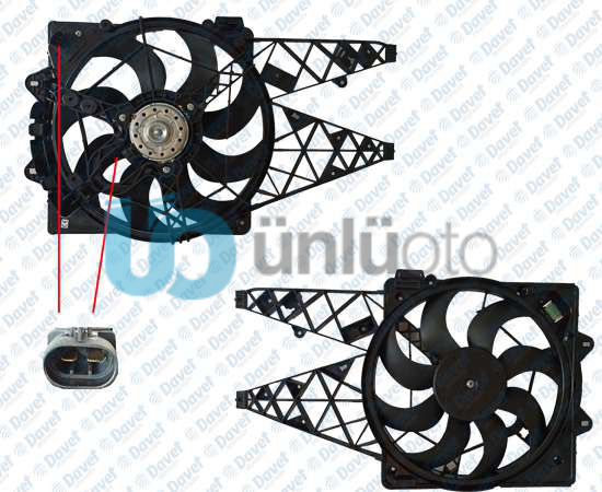 FAN MOTORU SU+KLIMA DAVLUMBAZLI DOBLO 1.3 1.6 MULTIJET 09- TEKLI FAN