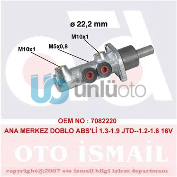 FREN ANA MERKEZİ DOBLO 1.2.1.6 16V.1.9D.1.9 JTD ABS LI 01  22.2mm