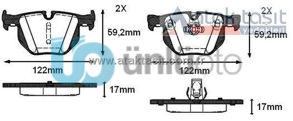 FREN BALATA ARKA BMW 5 SERISI (E60) 525 i 2003-2010/ (E60) 520 D 2003-2010/ (E60