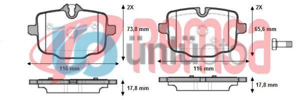 FREN BALATA ARKA BMW 5 SERISI (F10) 535 D 17.80mm 2010- / 5 SERISI (F10) 525 D 2