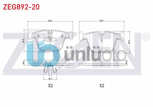FREN BALATA ARKA BMW 5 SERISI GRAN TURISMO (F07) 520 D 2009- / (F07) 530 D 2009-