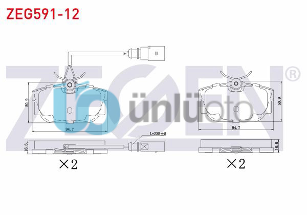 FREN BALATA ARKA FISLI VOLKSWAGEN TRANSPORTER IV (70XB,70XC,7DB,7DW) 2.4 D 1990-