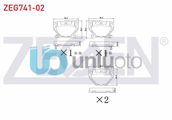 FREN BALATA ARKA IKAZLI TOYOTA YARIS (_CP10) 1.0i 1999-2005 / YARIS (_CP10) 1.3i