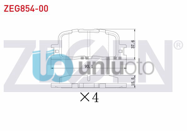 FREN BALATA ARKA TOYOTA CAMRY (_V30) 2.4 VVT-I 2001-2006 / CHERY ALIA 1.6 2008-2