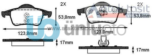 FREN BALATA ARKA VOLVO C70 I 2.0 1998-2005/ S60 I 2.0 T5 2000-2010/ S80 I 3.0 T6