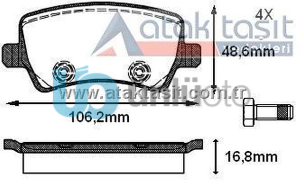 FREN BALATA ARKA VOLVO XC70 II 2.4 D5 2007-/ S80 II 2.4 D 2006-/ S80 II 3.0i T6