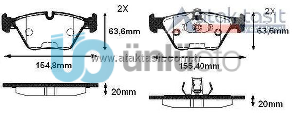 FREN BALATA ON BMW 5 SERISI (E39) 525 D 1995-2003 / (E39) 520 i 1995-2003 / (E39