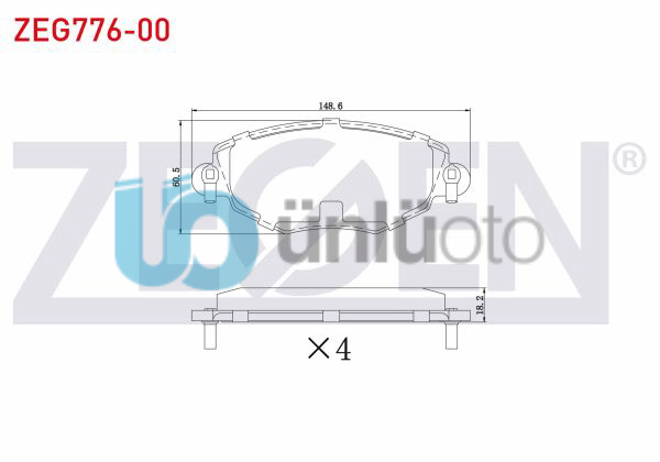 FREN BALATA ON FORD MONDEO III 1.6i 16v 2000-2007/ MONDEO III 2.0 TDCI 2000-2007