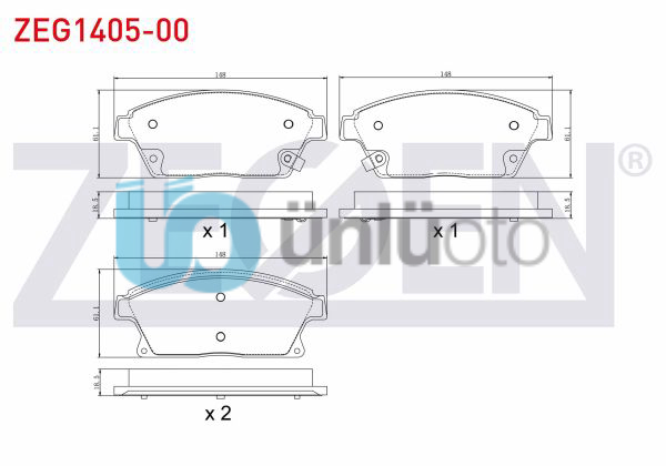 FREN BALATA ON IKAZLI OPEL ASTRA J 1.6i 16 JANT 2009-2016/ MOKKA 1.4 2012-/ ZAFI
