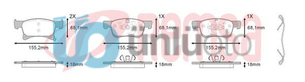 FREN BALATA ON IKAZLI OPEL CORSA E 1.3 CDTI 15 JANT 2014- / CORSA E 1.2 2014- /
