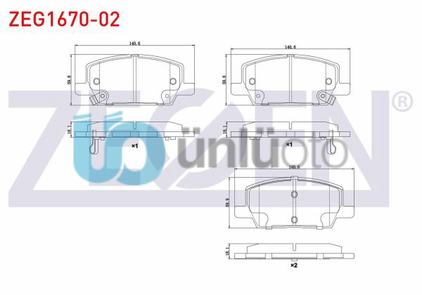 FREN BALATA ON IKAZLI OPEL MOKKA 1.4 - 1.6 - 1.6 CDTI 2012-/ MOKKA X 1.6 CDTI 20