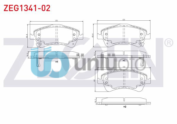 FREN BALATA ON IKAZLI TOYOTA AVENSIS (T27) 1.6i 2009- / AVENSIS (T27) 1.8i 2009-
