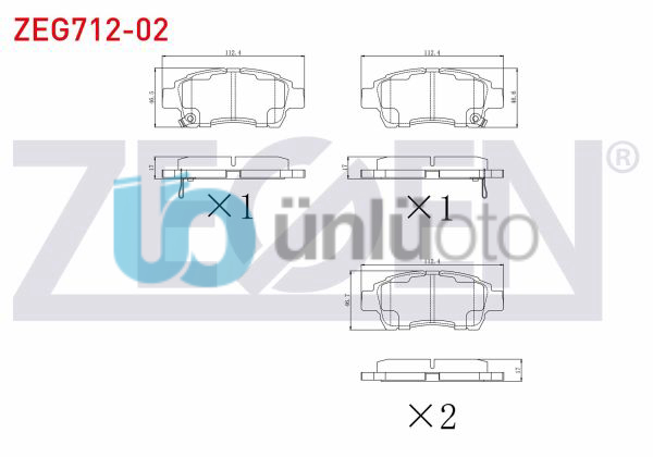 FREN BALATA ON IKAZLI TOYOTA YARIS (_CP10) 1.0i 1999-2005 / YARIS (_CP10) 1.3i 1