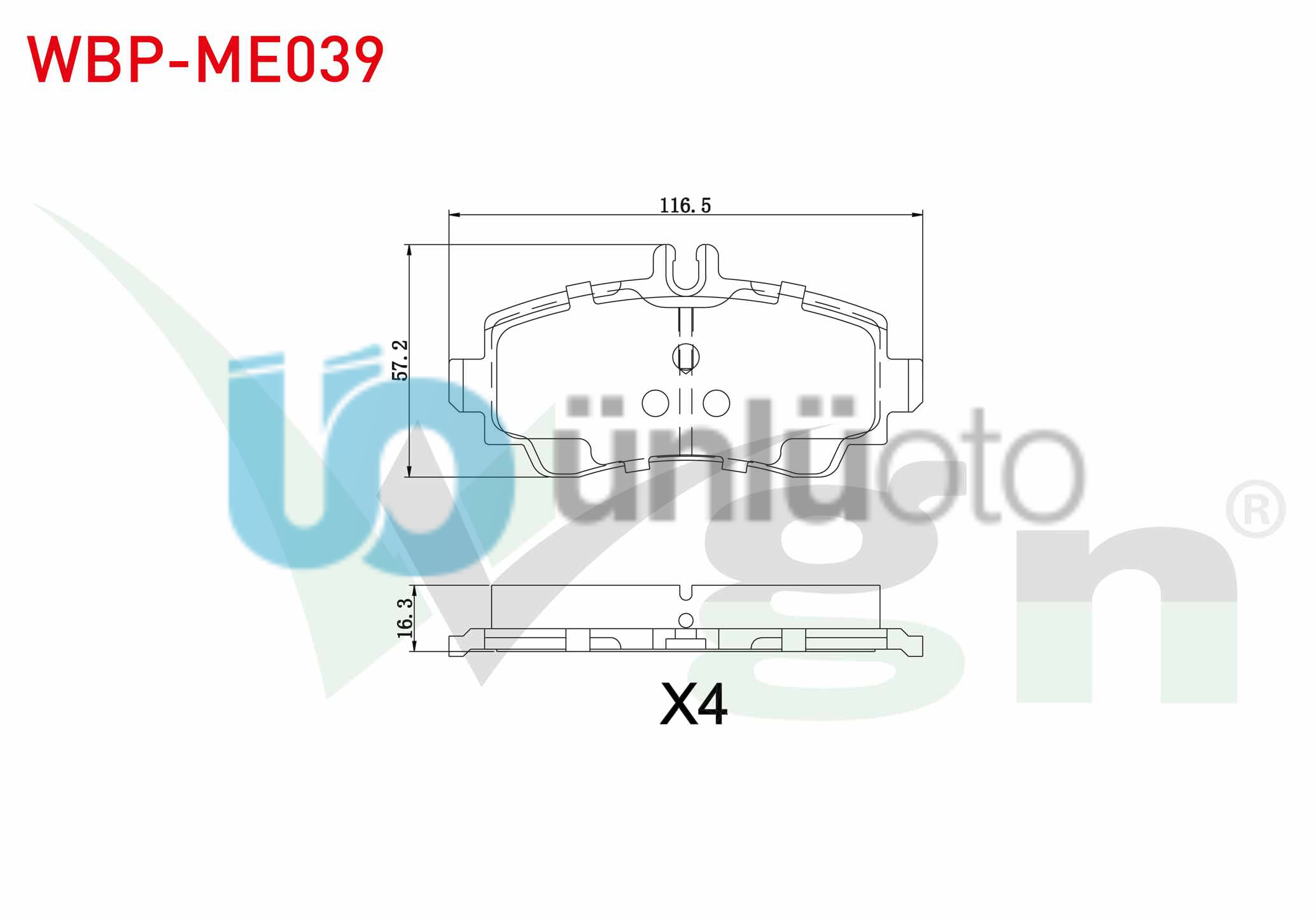 FREN BALATA ON MERCEDES A SERISI (W168) A 160 1997-2004 / (W168) A 170 CDI 1997-