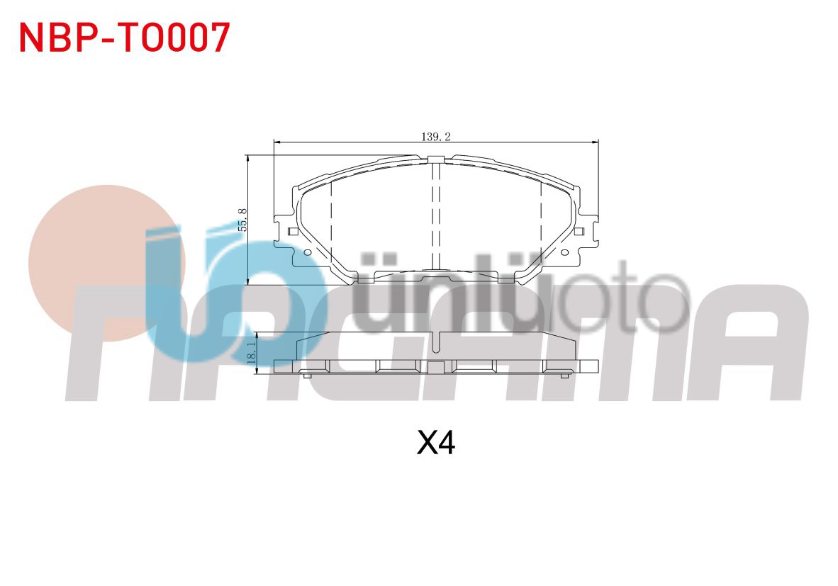 FREN BALATA ON TOYOTA COROLLA (E15_) 1.6 VVT-I 2007-2012 / AURIS (ZRE15) 1.6 VVT
