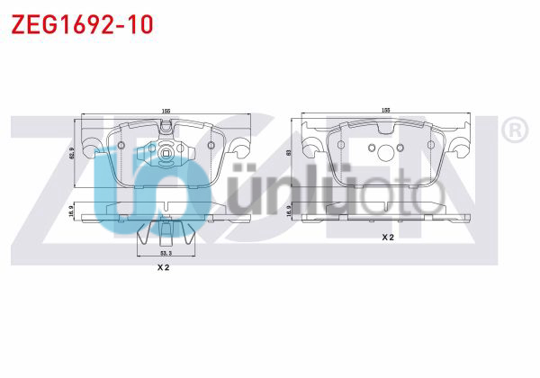 FREN BALATA ON VOLVO S90 II 2.0 D5 2016- / VOLVO S90 II 2.0 D4 2016-