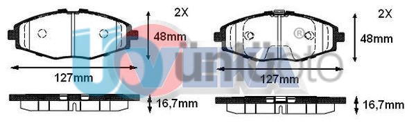 FREN BALATA ON VOLVO XC90 II 2.0 D5 18.00mm 2015- / XC90 II 2.0 T8 HYBRID 2015-/