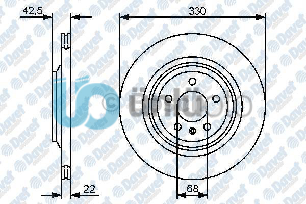 FREN DISKI ARKA 330MM AUDI A6 4FH C6 05.2006-