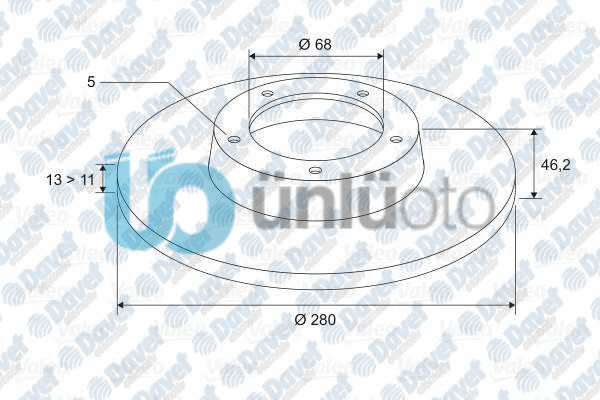 ON FREN AYNASI AUDI A4 1,6 1,9TDI (95 / 11,00) A4 AVANT 1,6 1,8 20V 1,9TDI (95 /