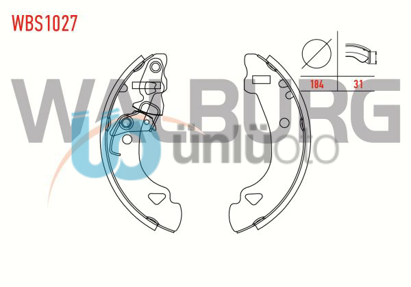 FREN PABUC BALATA ARKA FIAT UNO 70 1.4i LEVYELI 184X31 mm 1994-2000